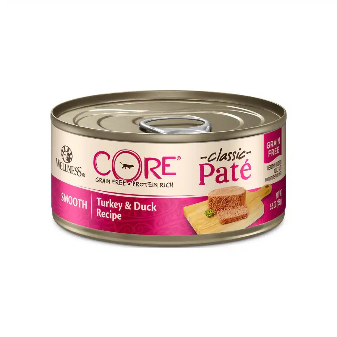 a can of wellness core cat food